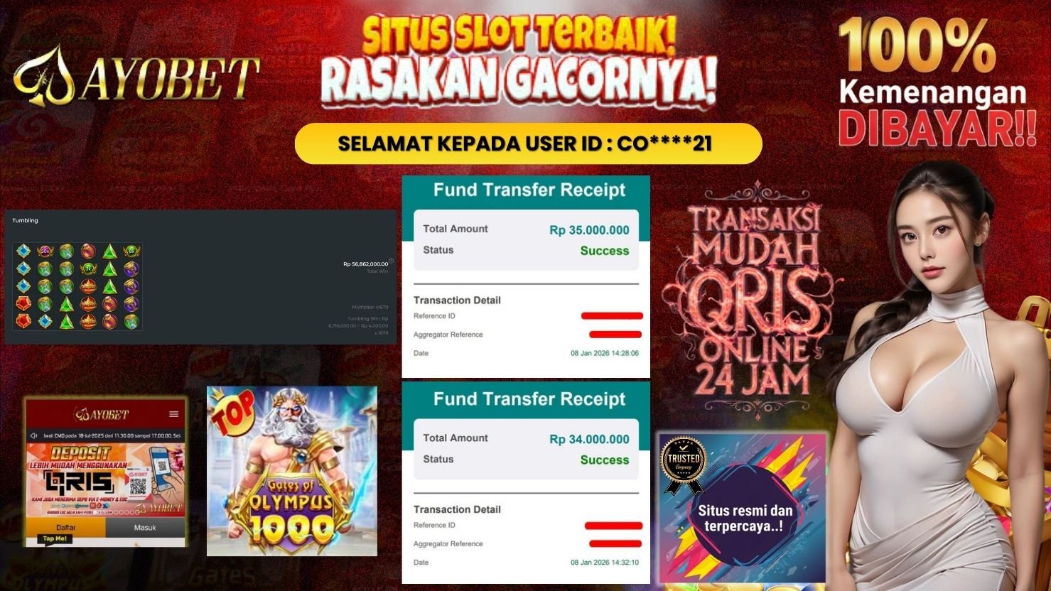 AYOBET JACKPOT SLOT GATES OF OLYMPUS 1000